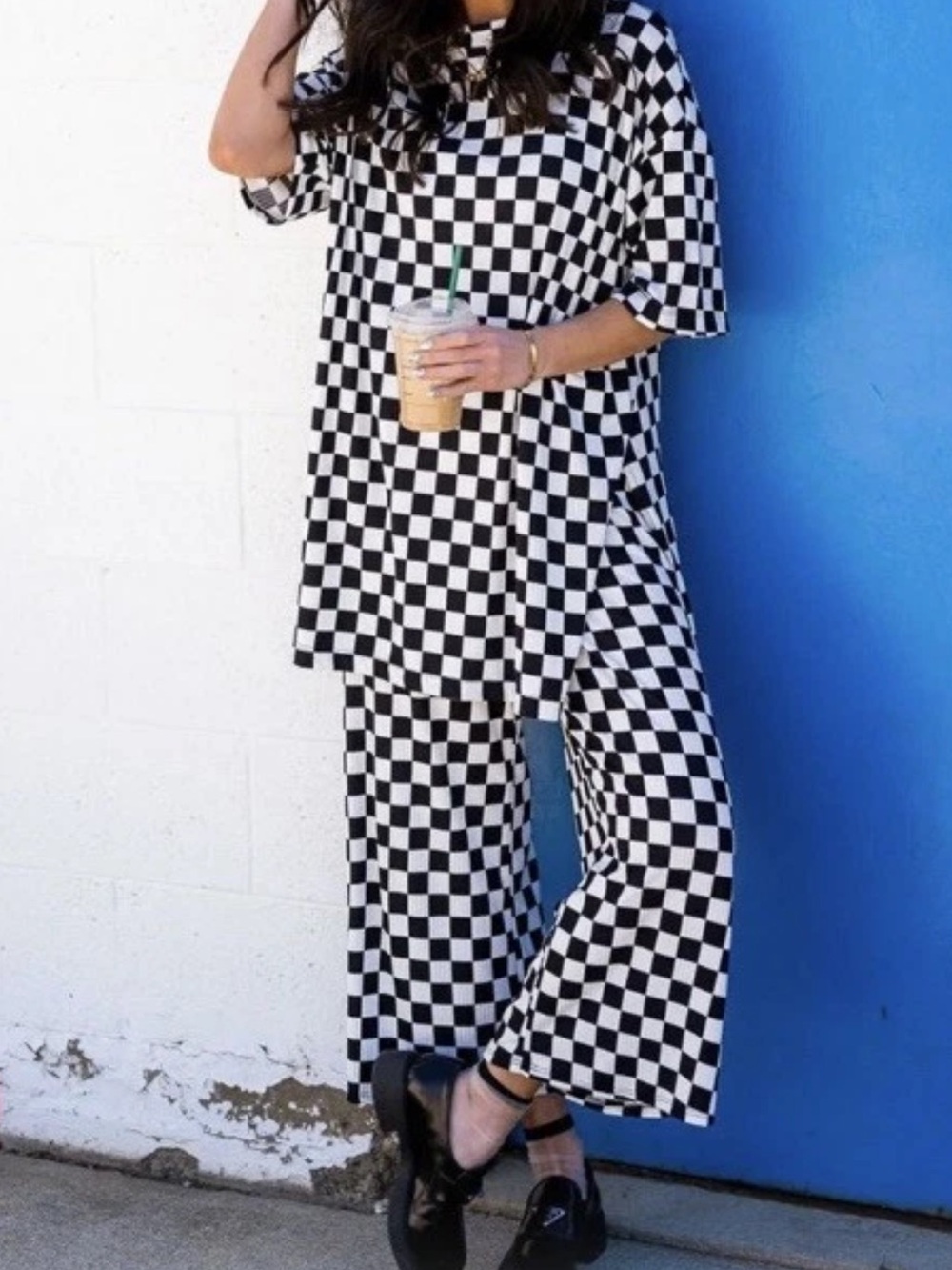 New Dressed In Lala Lex Ribbed Playsuit Checkerboard Print